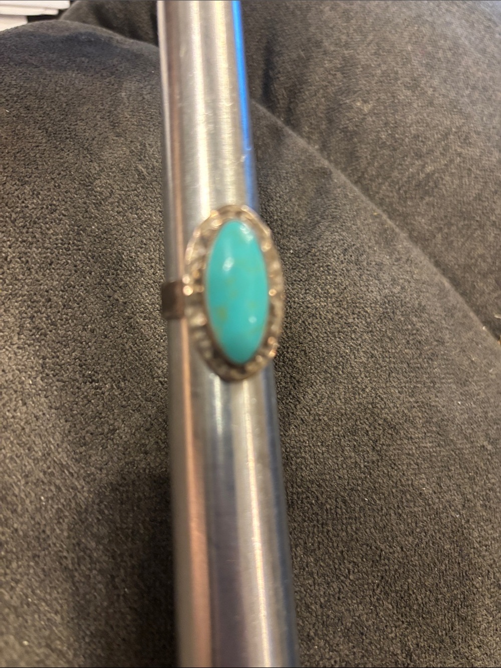 Real Turquoise Oval Halo silver 925 Ring